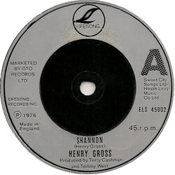 Henry Gross Shannon USED VINYL 7INCH 45 RPM SINGLE