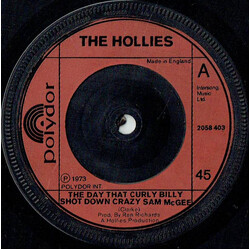 The Hollies The Day That Curly Billy Shot Down Crazy Sam McGee USED VINYL 7INCH 45 RPM SINGLE