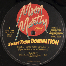 Moon Martin Escape From Domination Vinyl 12" USED