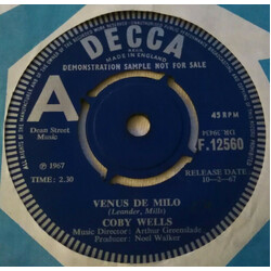Coby Wells Venus De Milo USED VINYL 7INCH 45 RPM PROMO