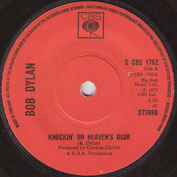 Bob Dylan Knockin' On Heaven's Door USED VINYL 7INCH 45 RPM SINGLE STEREO
