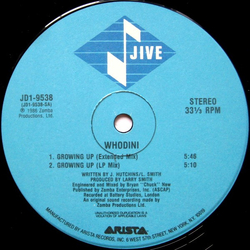 Whodini Growing Up / Fugitive Vinyl 12" USED