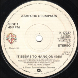 Ashford & Simpson It Seems To Hang On USED VINYL 7INCH 45 RPM