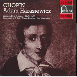 Frédéric Chopin / Adam Harasiewicz Barcarolle In F Sharp / Waltz In E / Berceuse In D Flat / Three Etudes / Ten Mazurkas Vinyl LP USED