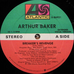 Arthur Baker Breaker's Revenge VINYL 12" USED
