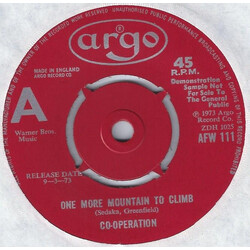Co-Operation One More Mountain To Climb USED VINYL 7INCH 45 RPM SINGLE PROMO