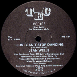 Jean Wells I Just Can't Stop Dancing VINYL 12" USED