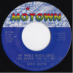David Ruffin My Whole World Ended (The Moment You Left Me)  VINYL 7" USED