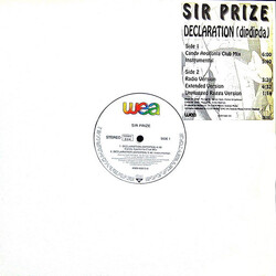 Sir Prize Declaration (Dipdipda) USED VINYL 12INCH 45 RPM