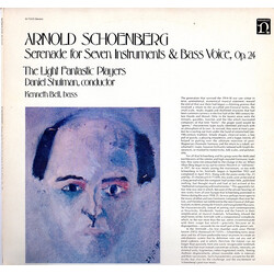 Arnold Schoenberg / The Light Fantastic Players Serenade For Seven Instruments & Bass Voice, Op. 24 Vinyl LP USED