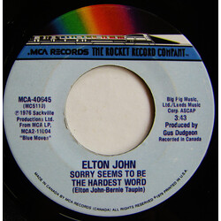 Elton John Sorry Seems To Be The Hardest Word USED VINYL 7INCH SINGLE 45 RPM