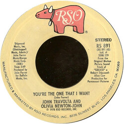 John Travolta / Olivia Newton-John You're The One That I Want USED VINYL 7INCH 45 RPM SINGLE STYRENE STEREO