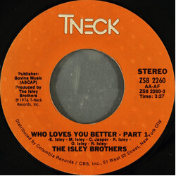 The Isley Brothers Who Loves You Better USED VINYL 7INCH 45 RPM SINGLE STYRENE STEREO