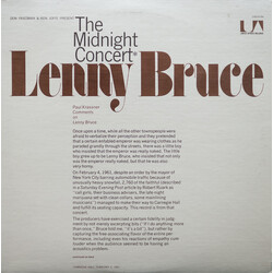 Lenny Bruce The Midnight Concert Vinyl LP USED
