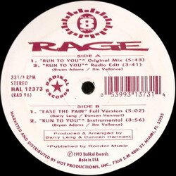 Rage Run To You USED VINYL 12INCH 33 S RPM