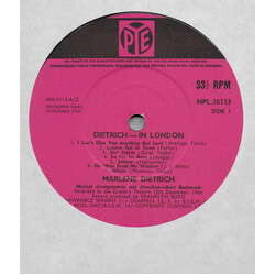 Marlene Dietrich Dietrich In London Vinyl LP USED