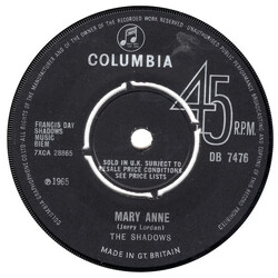 The Shadows Mary Anne USED VINYL 7INCH SINGLE 45 RPM