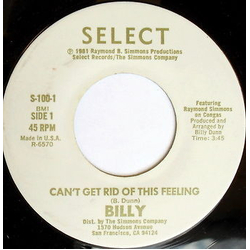 Billy Dunn (2) Can't Get Rid Of This Feeling Vinyl 7" USED
