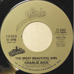 Charlie Rich The Most Beautiful Girl USED VINYL 7INCH 45 RPM SINGLE REISSUE