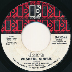 The Doors Wishful Sinful / Who Scared You USED VINYL 7INCH SINGLE 45 RPM STEREO