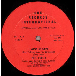 Big Foot I Apologize (For Taking You For Granted) USED VINYL 12INCH 33 S RPM
