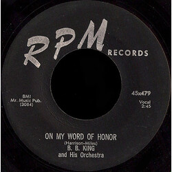 B.B. King Orchestra On My Word Of Honor / Bim Bam USED VINYL 7INCH 45 RPM STYRENE