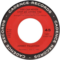 Johnny Tillotson You Can Never Stop Me Loving You / Judy, Judy, Judy USED VINYL 7INCH 45 RPM