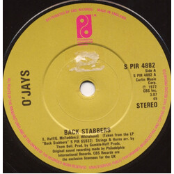 The O'Jays Back Stabbers / Love Train USED VINYL 7INCH SINGLE 45 RPM REISSUE