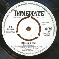 The McCoys Hang On Sloopy USED VINYL 7INCH 45 RPM SINGLE MONO