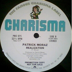 Patrick Moraz Realization USED VINYL 12INCH 33 S RPM PROMO