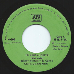 Johnny Ventura Y Su Combo Te Digo Ahorita / La Empaliza USED VINYL 7INCH 45 RPM