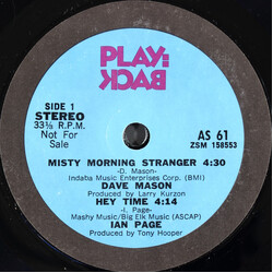 Various Play:Back USED VINYL 7INCH 33 S RPM PROMO SAMPLER STYRENE STEREO