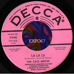 The Cats Meow La La Lu / Confusion USED VINYL 7INCH 45 RPM SINGLE PROMO