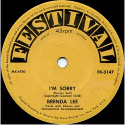 Brenda Lee I'm Sorry / That's All You Gotta Do USED VINYL 7INCH 45 RPM SINGLE