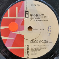 Allan Clarke Sideshow USED VINYL 7INCH 45 RPM SINGLE PROMO