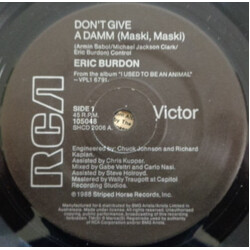 Eric Burdon Don't Give A Damm (Maski, Maski) USED VINYL 7INCH 45 RPM SINGLE