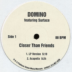 Domino / Surface Closer Than Friends USED VINYL 12INCH PROMO