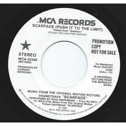 Paul Engemann / Giorgio Moroder Music From The Original Motion Picture Soundtrack  "Scarface" USED VINYL 7INCH 45 RPM PROMO STEREO