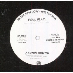 Dennis Brown Foul Play USED VINYL 12INCH 33 S RPM PROMO
