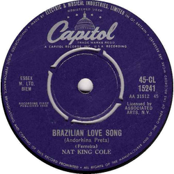 Nat King Cole Brazilian Love Song / I Would Do Anything For You Vinyl 7" USED