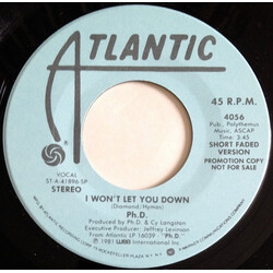 Ph.D. I Won't Let You Down USED VINYL 7INCH 45 RPM PROMO STEREO