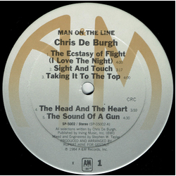 Chris De Burgh Man On The Line Vinyl LP USED