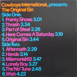 Cowboys International The Original Sin Vinyl LP USED