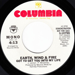 Earth, Wind & Fire Got To Get You Into My Life USED VINYL 7INCH 45 RPM PROMO STYRENE STEREO MONO
