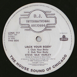 Steve "Silk" Hurley Jack Your Body USED VINYL 12INCH 45 RPM SINGLE