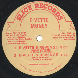 E-Vette Money E-Vette's Revenge USED VINYL 12INCH 33 S RPM STEREO