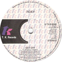 Foxy Get Off USED VINYL 7INCH 45 RPM SINGLE