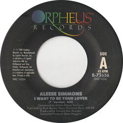 Aleese Simmons I Want To Be Your Lover USED VINYL 7INCH 45 RPM SINGLE