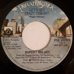 Rupert Holmes Let's Get Crazy Tonight USED VINYL 7INCH 45 RPM SINGLE