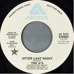 The A's After Last Night USED VINYL 7INCH 45 RPM PROMO STYRENE STEREO MONO